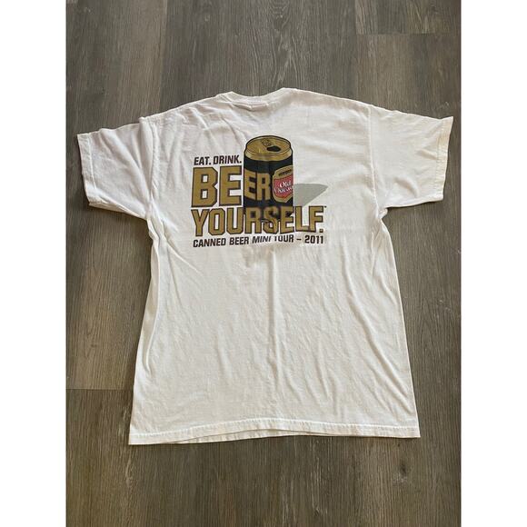 Vintage Old Chicago Beer Yourself Short Sleeve White  T-shirt Unisex Large - Picture 2 of 4